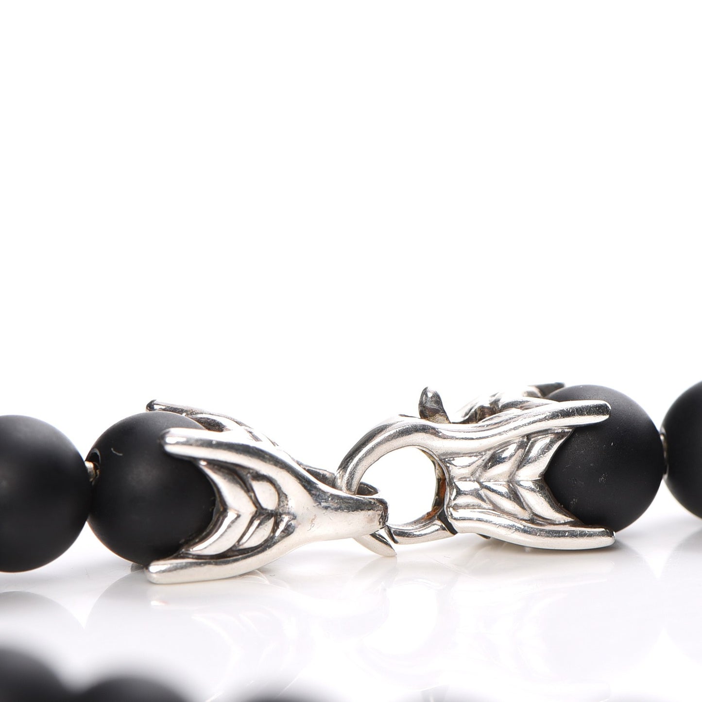 Sterling Silver Black Onyx 8mm Spiritual Beads Bracelet