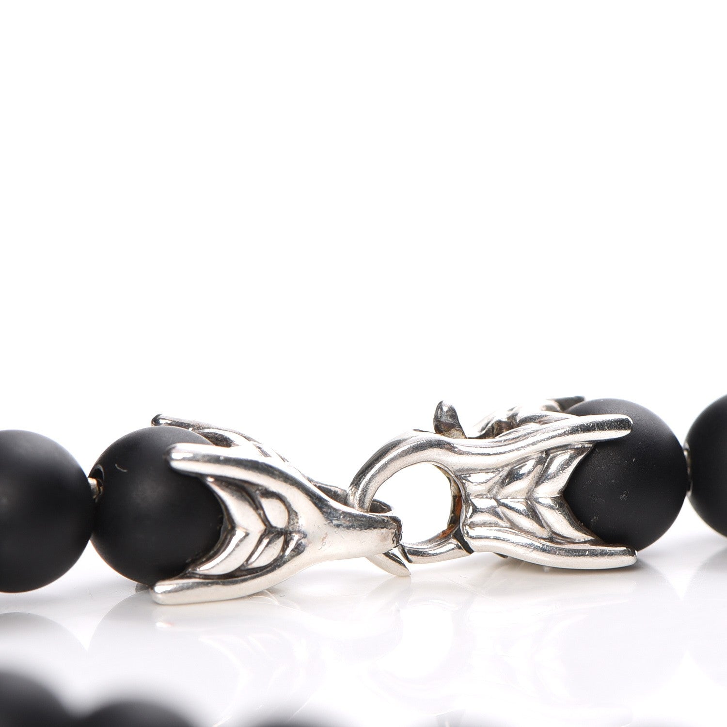 David Yurman Sterling Silver Black Onyx 8mm Spiritual Beads Bracelet 4 of 5