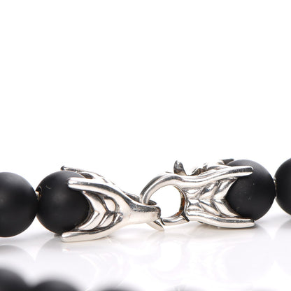 David Yurman Sterling Silver Black Onyx 8mm Spiritual Beads Bracelet 4 of 5