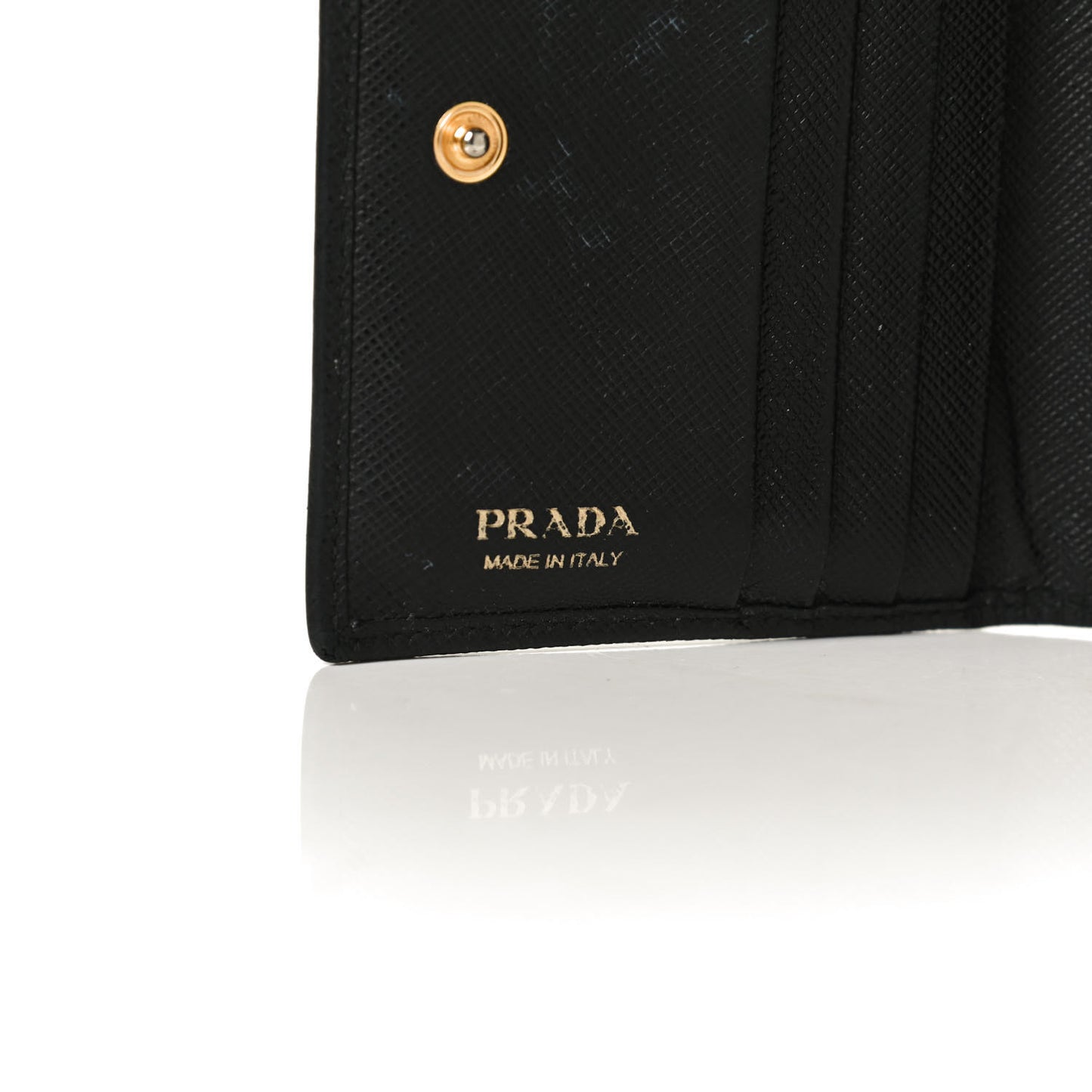 Saffiano Metal Bi-Fold Wallet Black