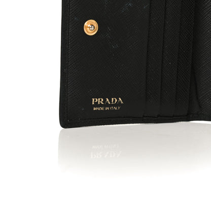 Prada Saffiano Metal Bi-Fold Wallet Black 6 of 9