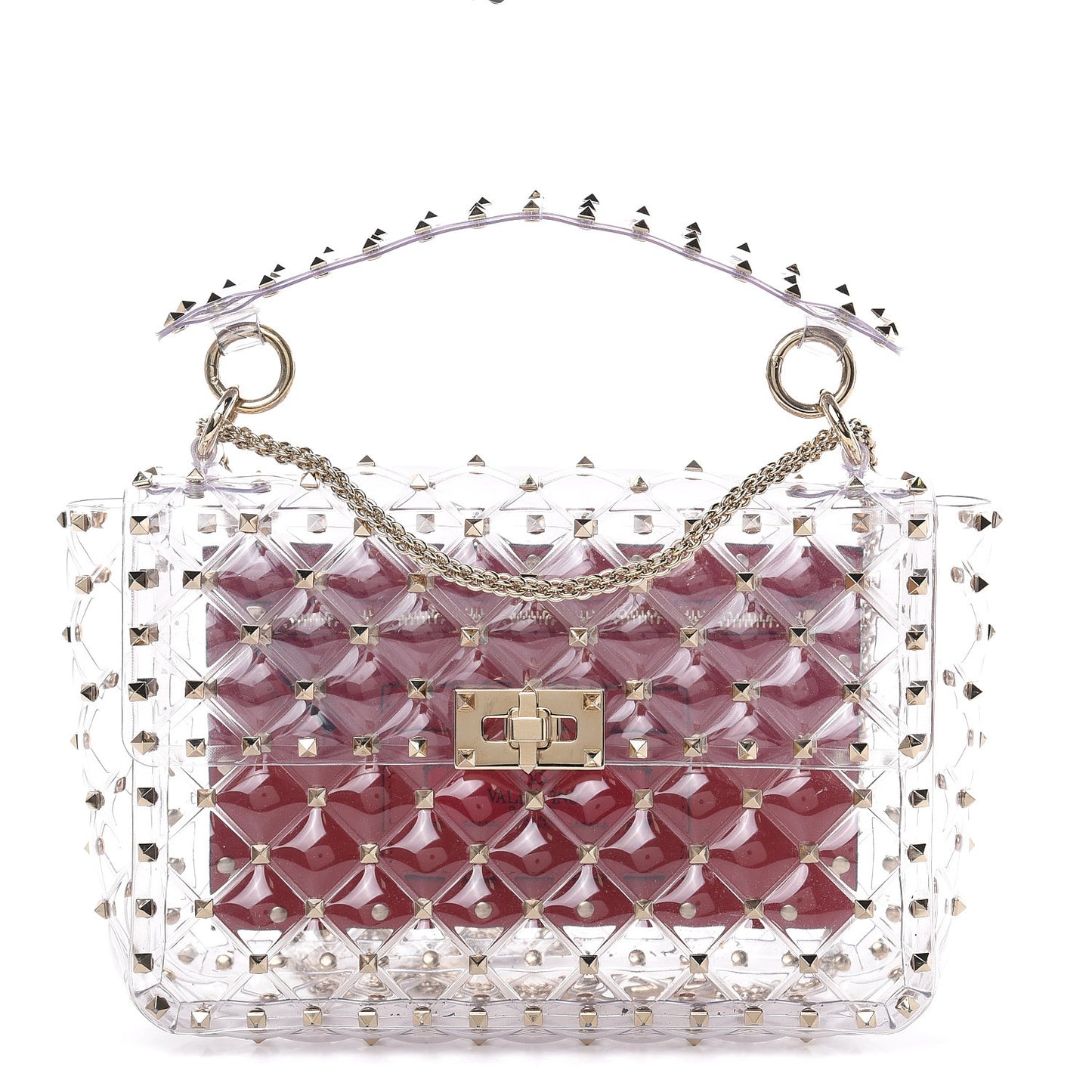 PVC Medium Rockstud Spike Shoulder Bag