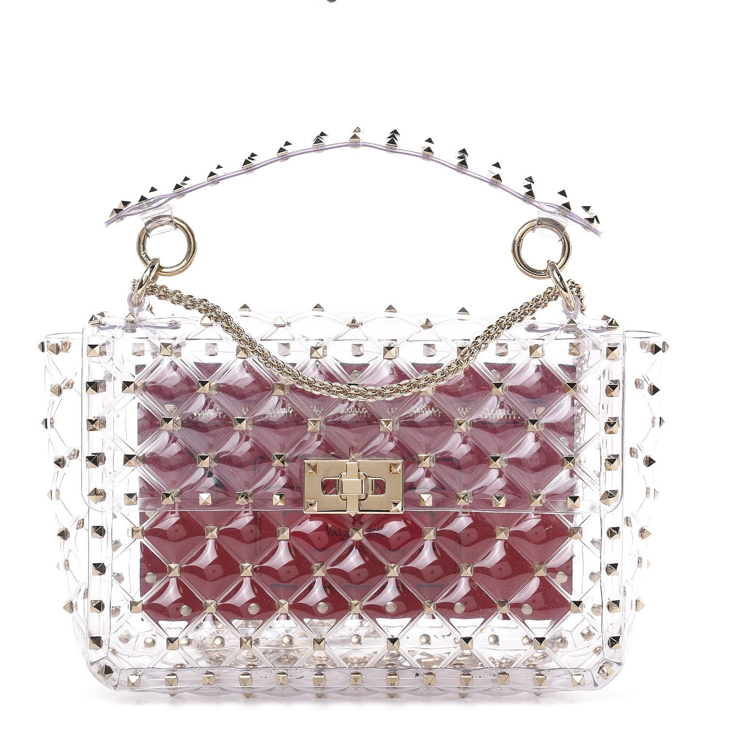 Valentino Garavani PVC Medium Rockstud Spike Shoulder Bag 1 of 8