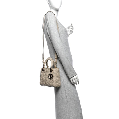 Christian Dior Lambskin Cannage Small My ABCDior Lady Dior Beige 2 of 11
