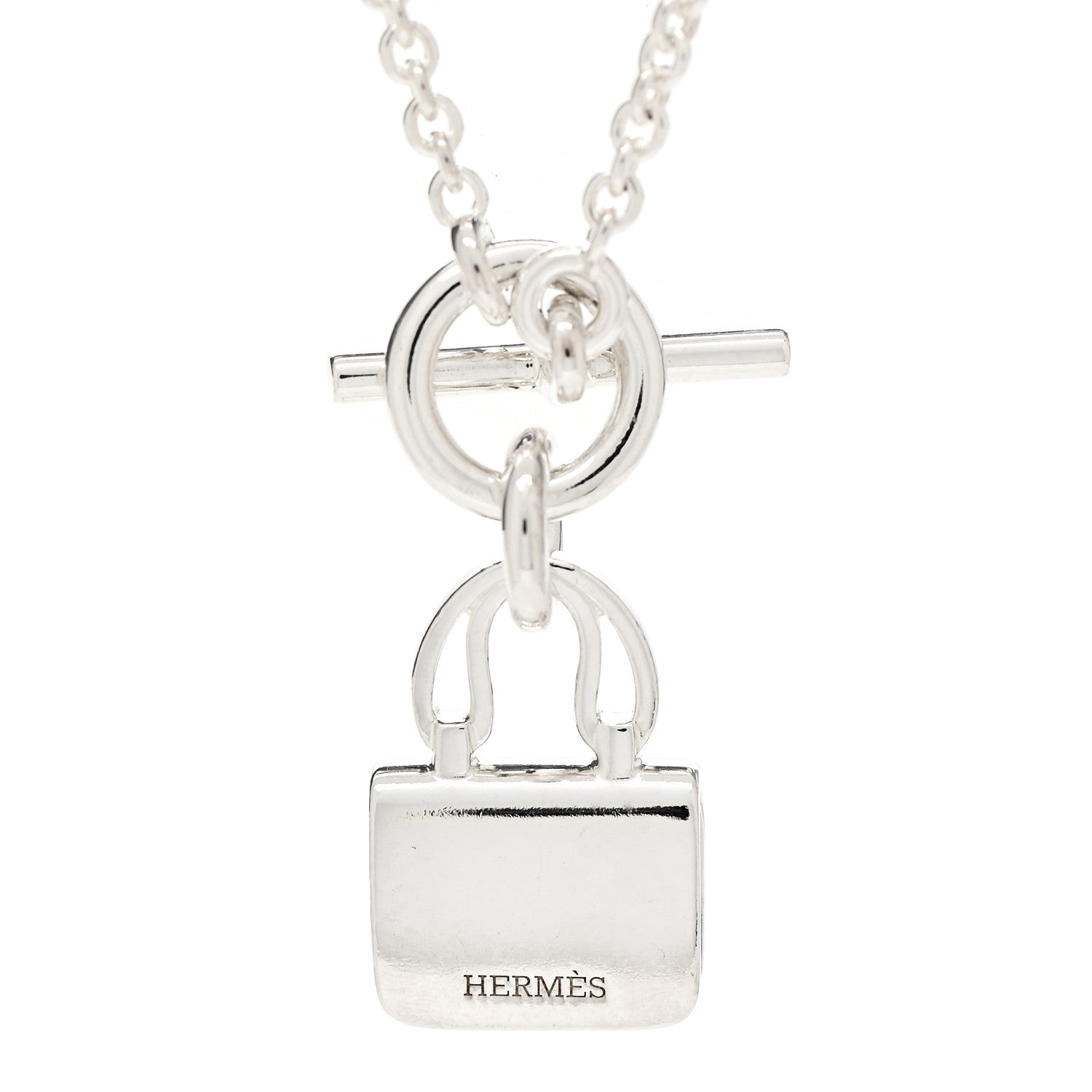 Hermes Sterling Silver Constance Amulettes Pendant Necklace 4 of 6