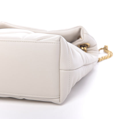 Saint Laurent Lambskin Quilted Small Loulou Puffer Monogram Chain Satchel Blanc Vintage 9 of 9