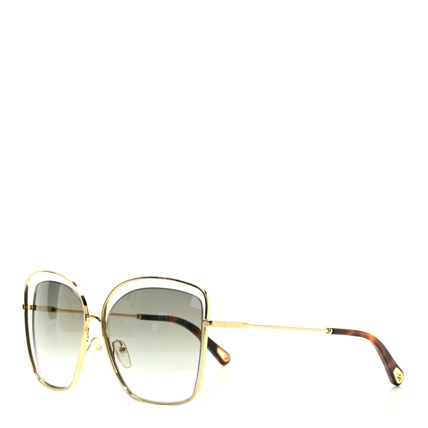 Chloe Poppy Cutout Square Sunglasses CE133S Havana Brown 1 of 7