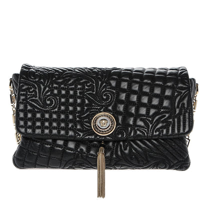 Versace Nappa Barocco Quilted Vanitas Medea Shoulder Bag Black 1 of 7