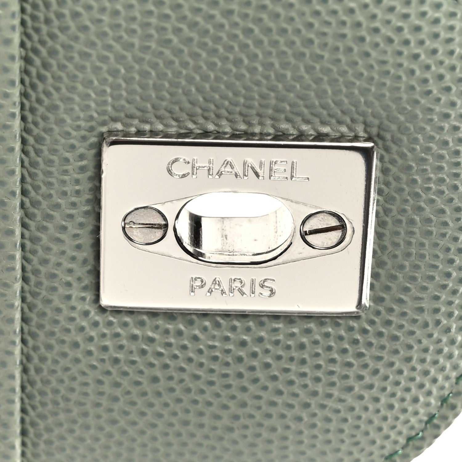 Chanel Caviar Chevron Quilted Jumbo Double Flap Green 7 of 11