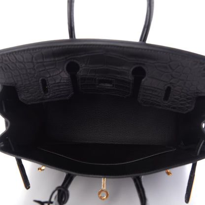 Hermes Togo Matte Alligator Birkin Touch 25 Black 15 of 32