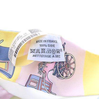Hermes Silk Les Voitures Exquises Twilly Rose Pale Jaune Pale 2 of 4