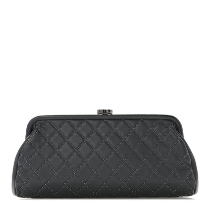 Chanel Lambskin Stitched Timeless Clutch Grey 1 of 7