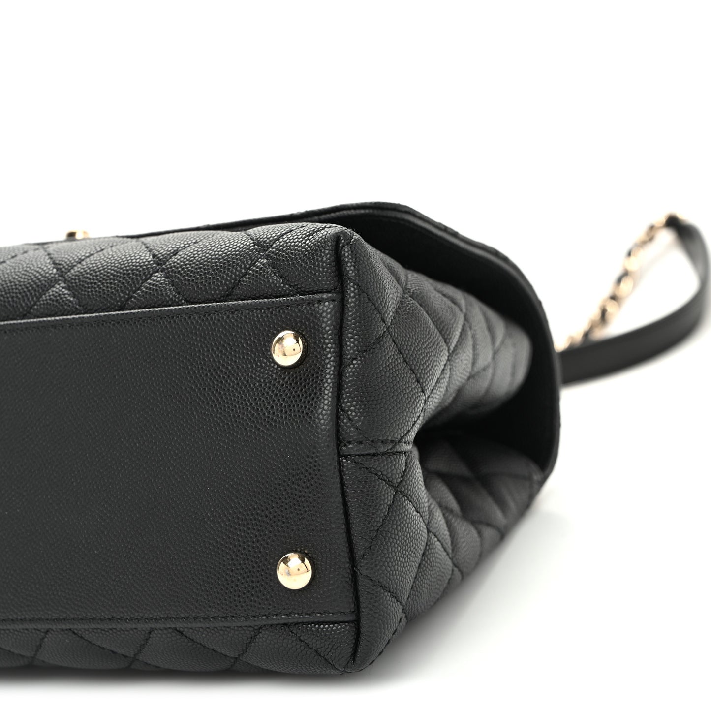 Caviar Quilted Small Coco Handle Flap Black
