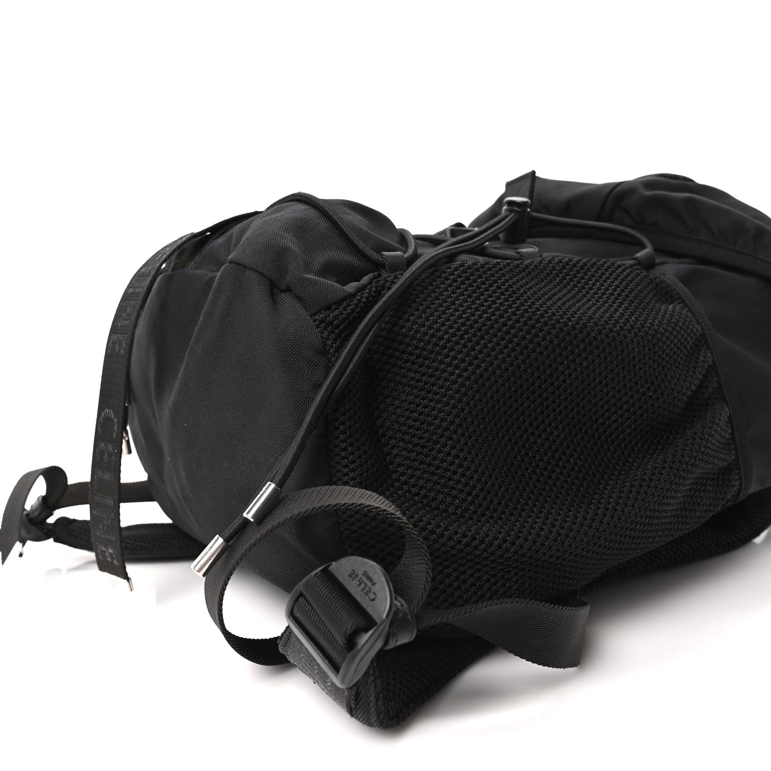 Celine Gabardine Logo Web Trekking Medium Backpack Black 9 of 9