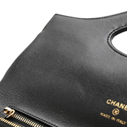 Chanel Shiny Crumpled Calfskin Small 31 Pouch Black 9 of 10