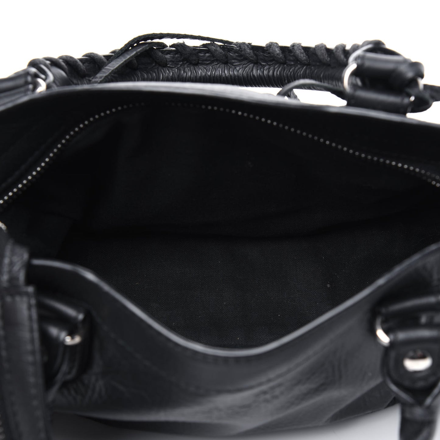Matte Goatskin Rubber Covered Classic Hardware Mini City Black