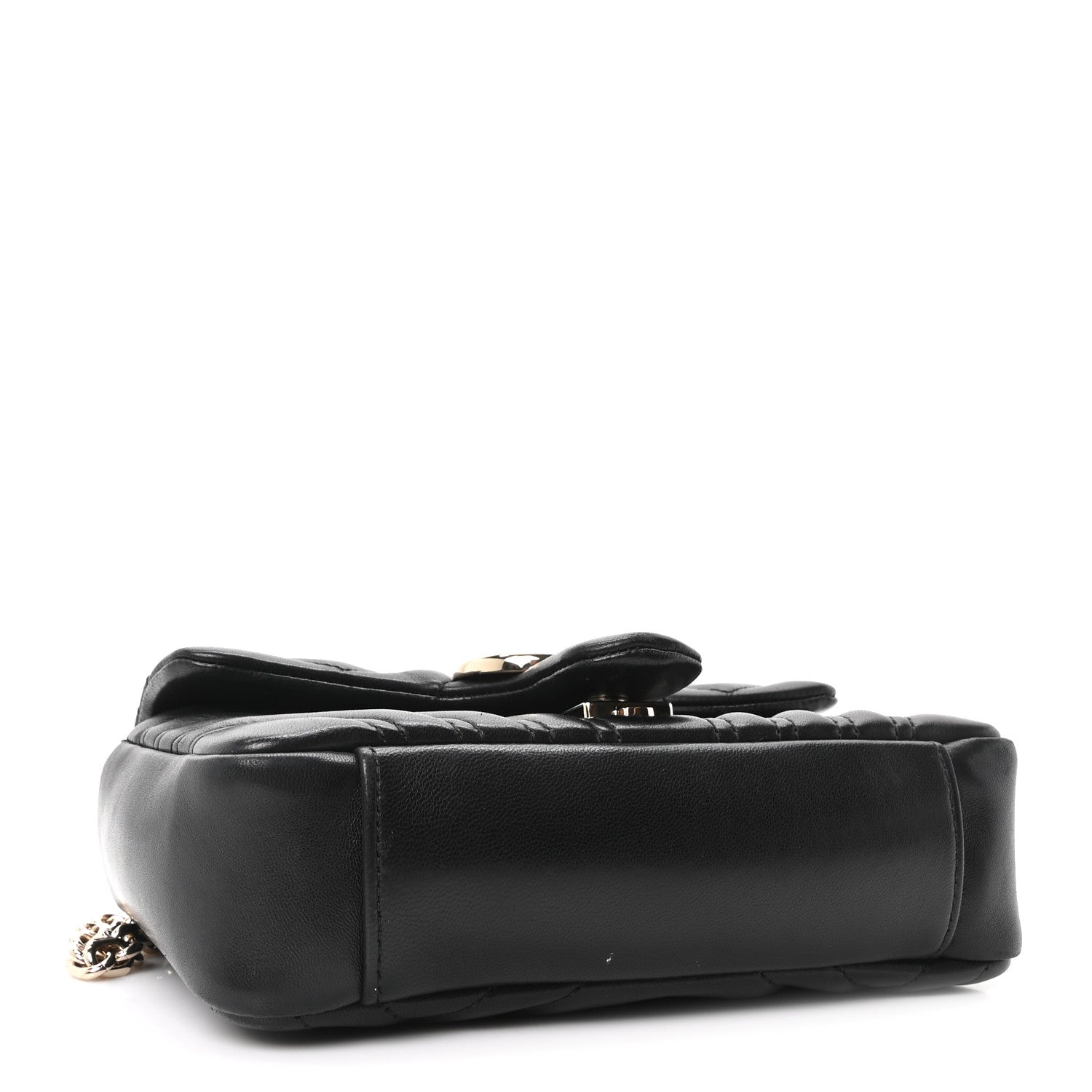 Gucci Lambskin Matelasse Small GG Marmont Shoulder Bag Black 4 of 11