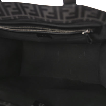 Fendi Recycled Fabric Jacquard Vitello Astro FF 1974 Shopping Tote Asfalto Black 5 of 8