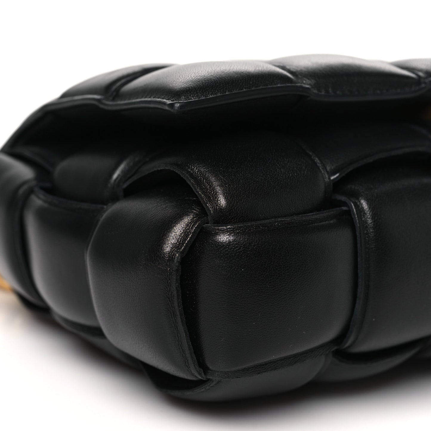 Lambskin Maxi Intreccio Padded Chain Cassette Crossbody Bag Black