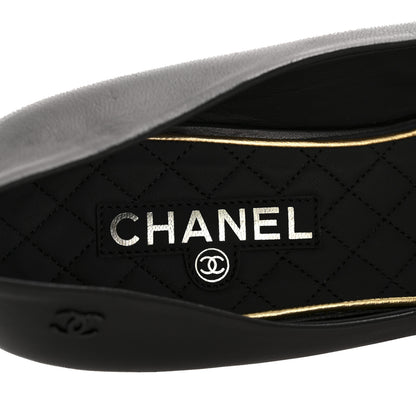 Chanel Lambskin CC Cap Toe Bow Ballerina Flats 39.5 Black 15 of 20