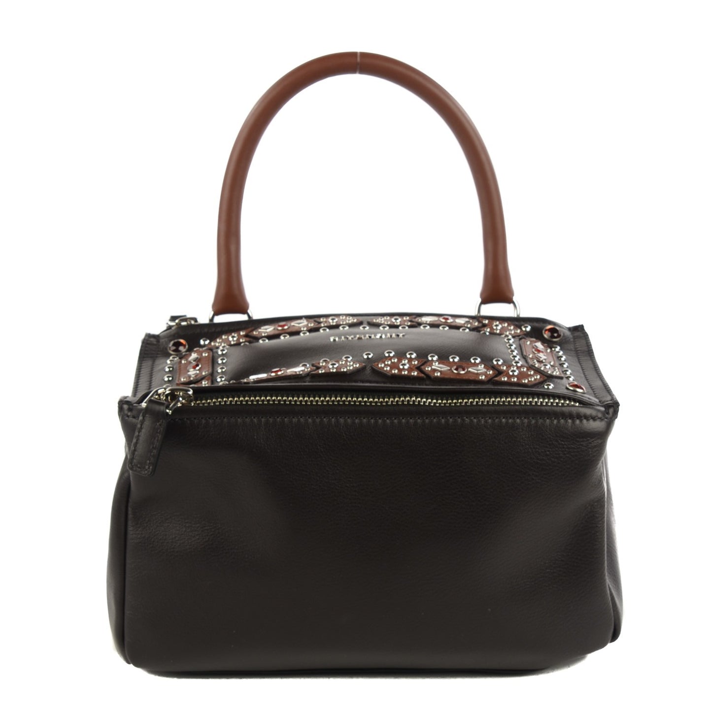 Calfskin Small Studded Pandora Black Brown