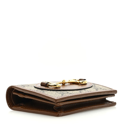 Gucci GG Supreme Monogram Horsebit 1955 Card Case Wallet Beige Ebony Brown Sugar 4 of 8