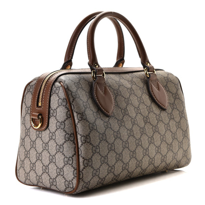 Gucci GG Supreme Monogram Floral Embroidered Small Boston Brown 3 of 9