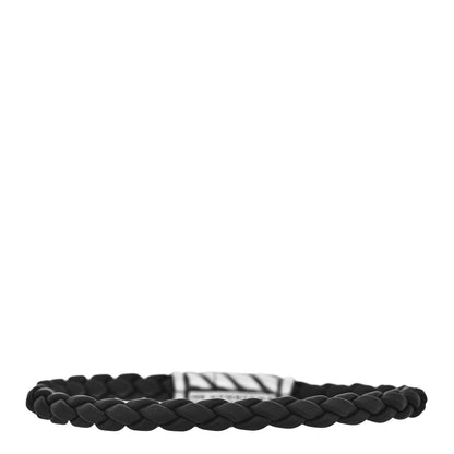 David Yurman Sterling Silver Rubber Woven Bracelet Black 2 of 3
