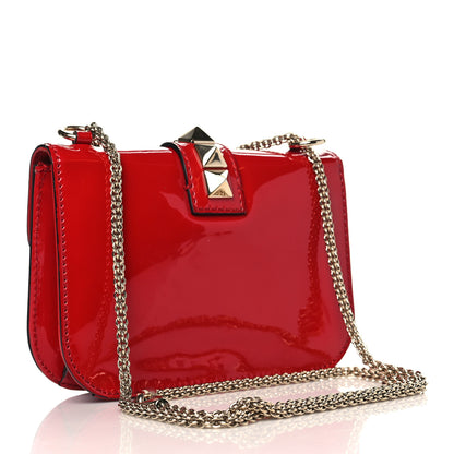Valentino Garavani Patent Small Glam Lock Rockstud Flap Rosso Valentino 3 of 8
