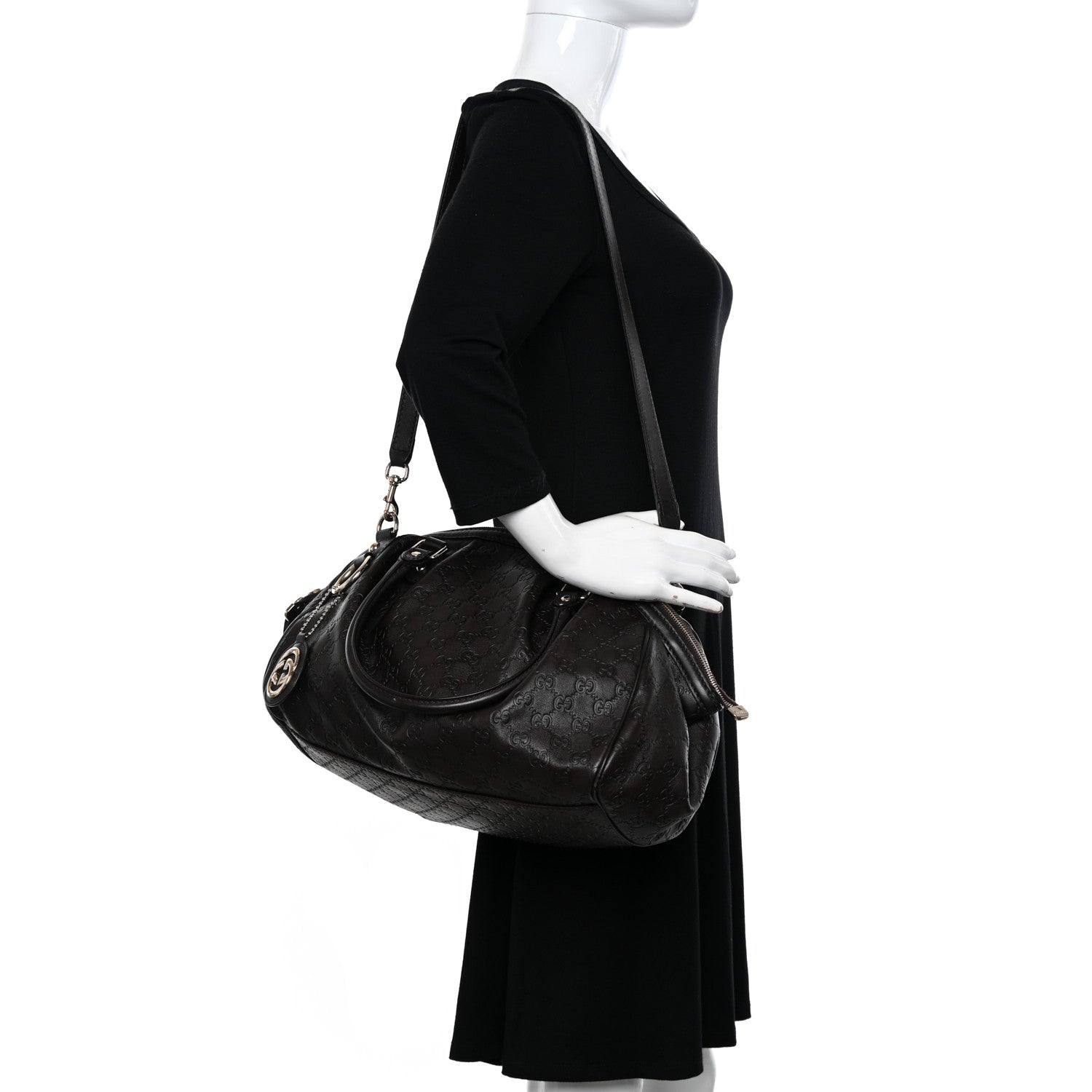Gucci Guccissima Medium Sukey Boston Chocolate 2 of 14