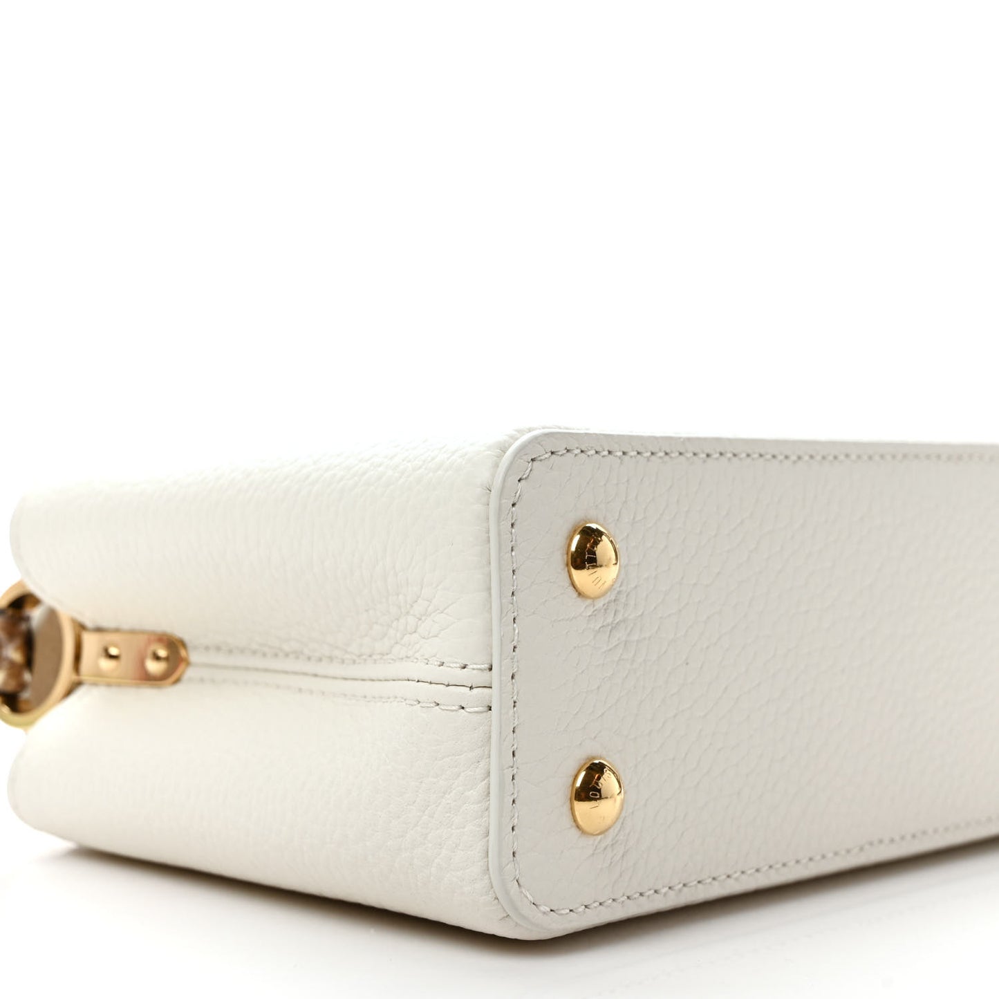Taurillon Snakeskin Capucines Mini White