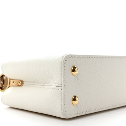 Louis Vuitton Taurillon Snakeskin Capucines Mini White 6 of 8