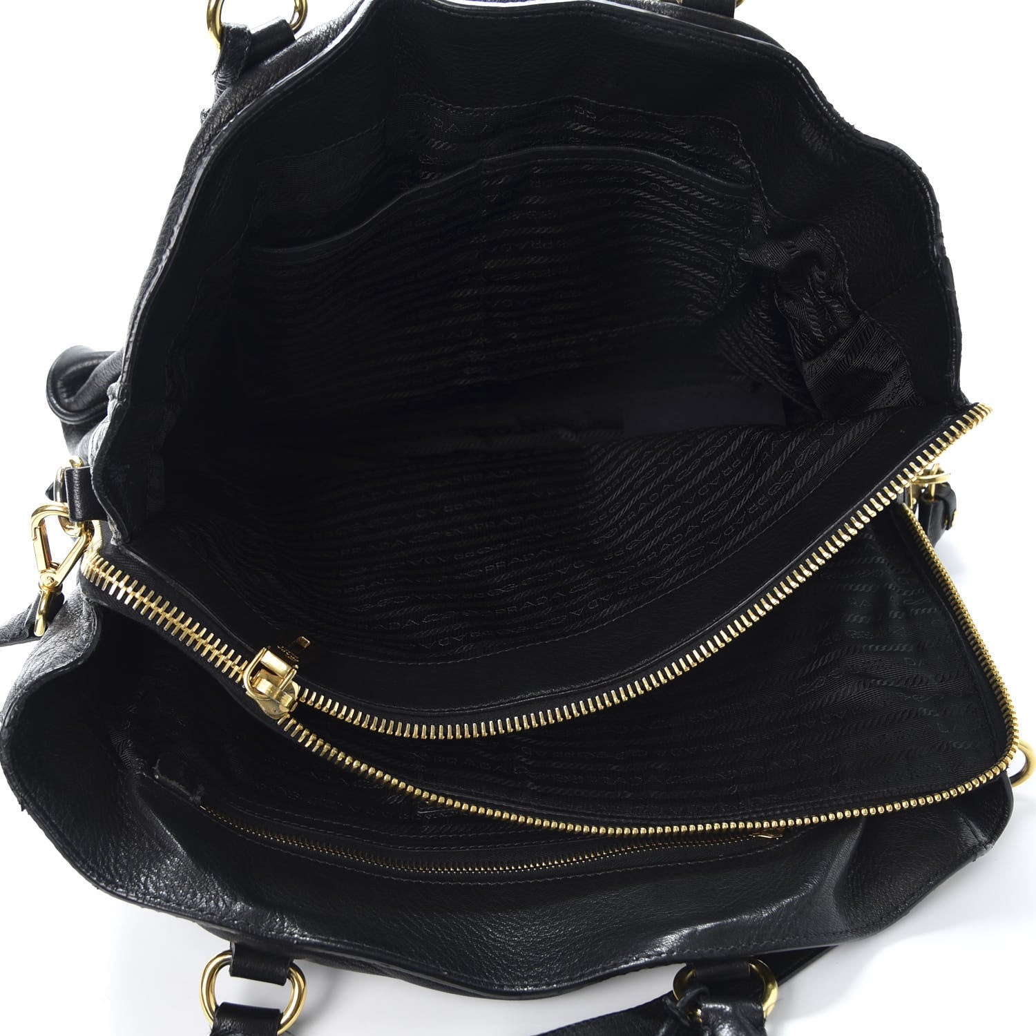 Prada Goatskin Shoulder Bag Black 4 of 9