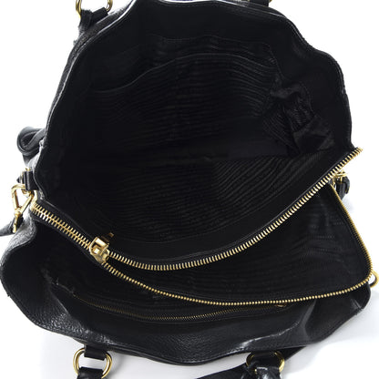 Prada Goatskin Shoulder Bag Black 4 of 9