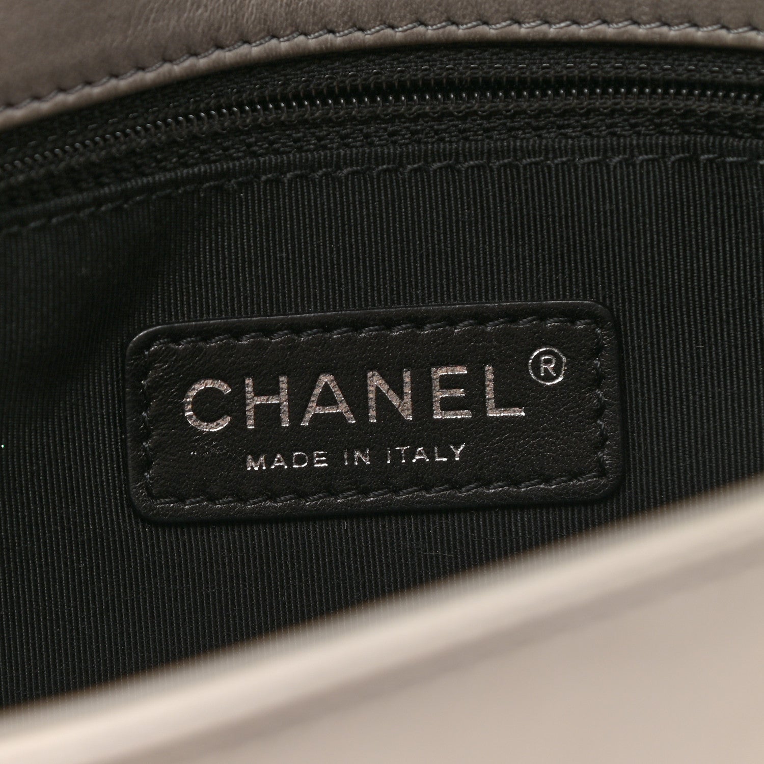 Chanel Calfskin Sequin Embellished Clutch Flap Grey Black 7 of 8