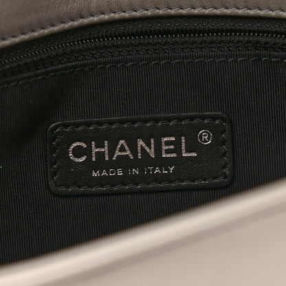 Chanel Calfskin Sequin Embellished Clutch Flap Grey Black 7 of 8