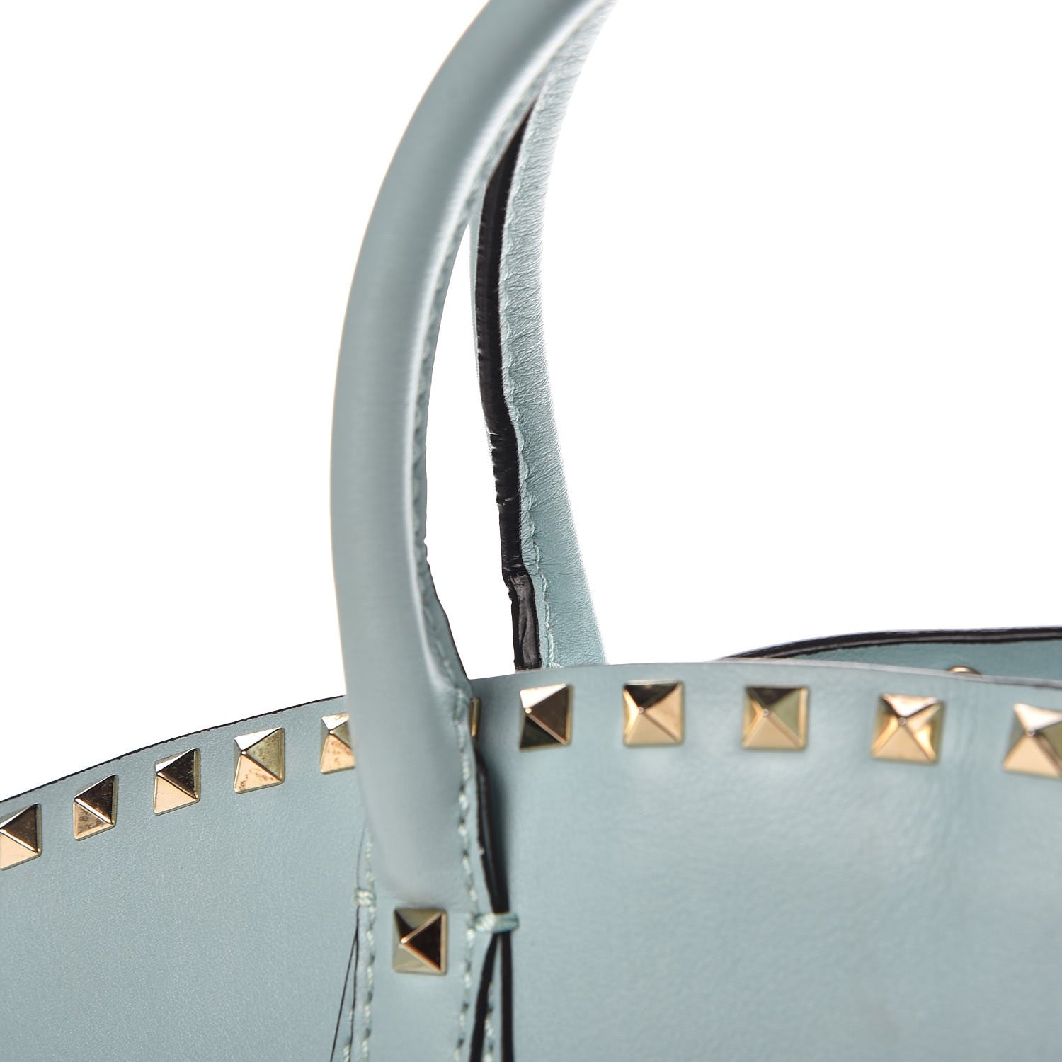 Valentino Garavani Vitello Rockstud Dome Shopper Baby Blue 9 of 14