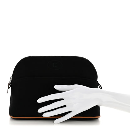 Hermes Cotton Canvas Bolide Travel Cosmetic Pouch MM Black 2 of 7