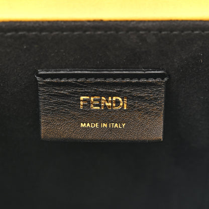 Fendi Vitello Fluffy Logo Vertical Box Yellow Box Black 6 of 10