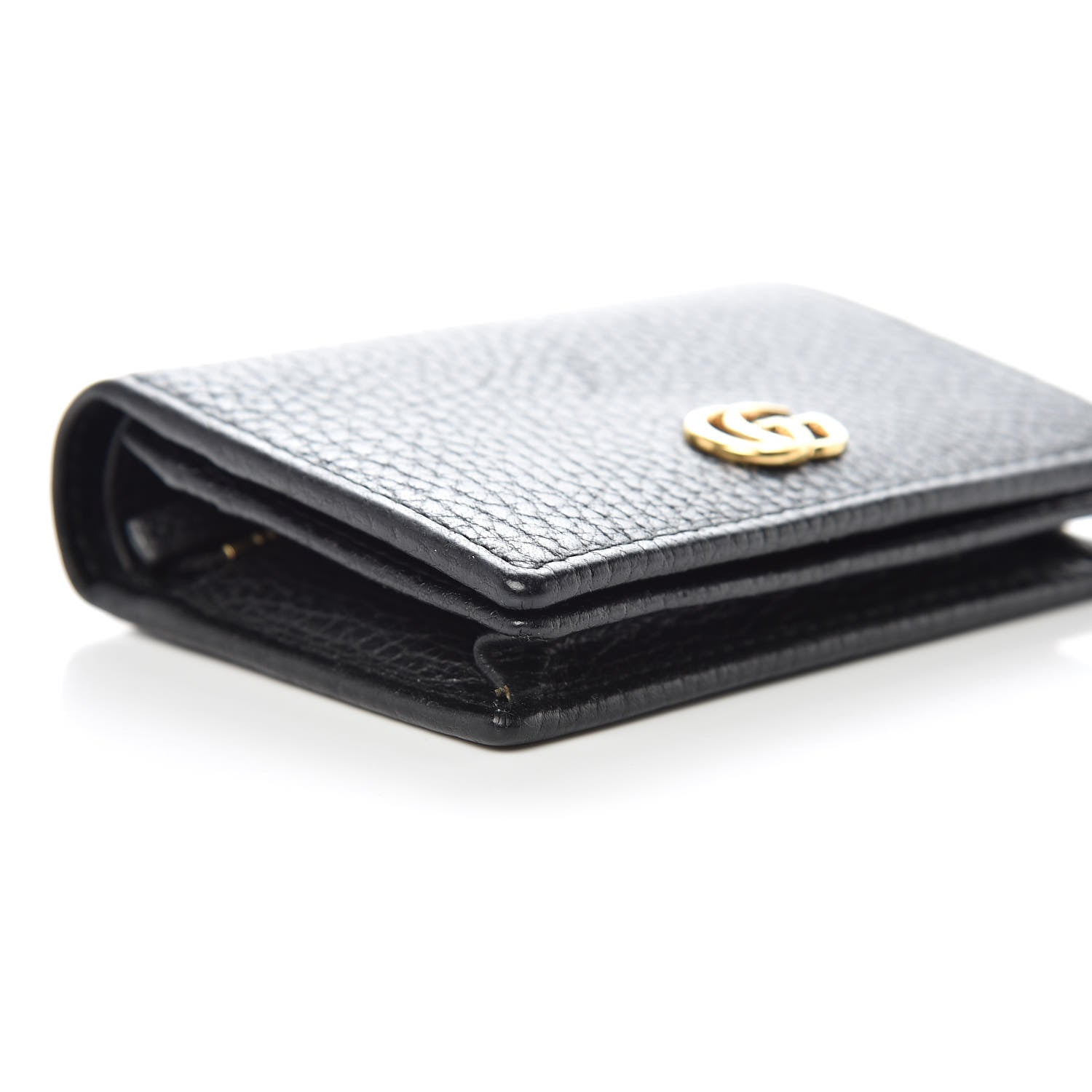 Gucci Pebbled Calfskin GG Marmont Card Case Black 8 of 10