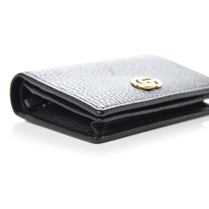 Gucci Pebbled Calfskin GG Marmont Card Case Black 8 of 10
