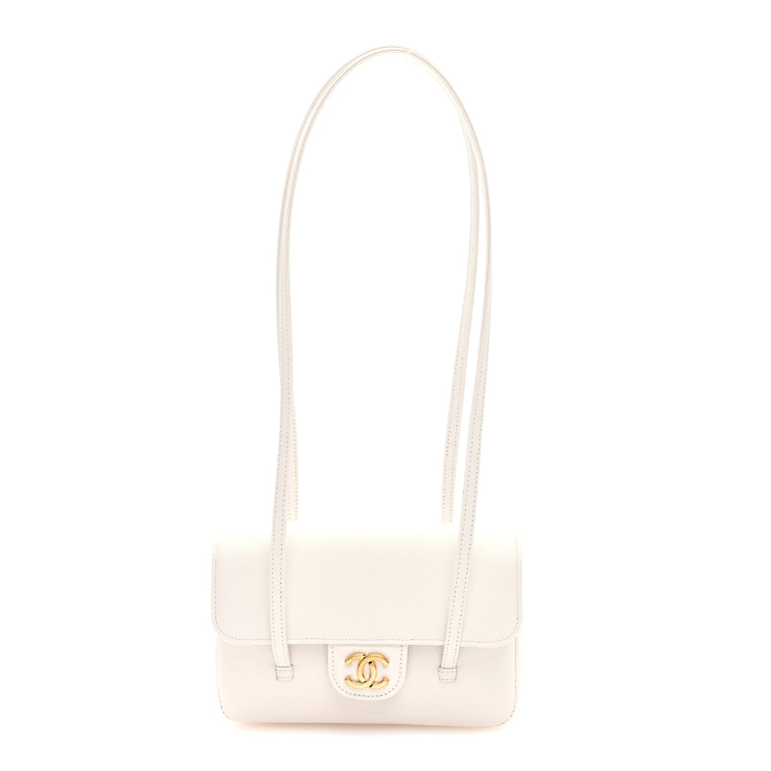 Chanel Shiny Caviar Mini Preppy Coco Shoulder Bag White 1 of 11