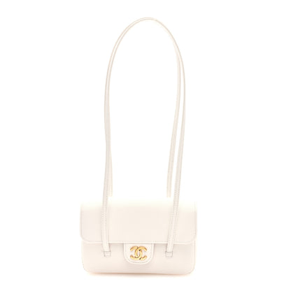 Chanel Shiny Caviar Mini Preppy Coco Shoulder Bag White 1 of 11