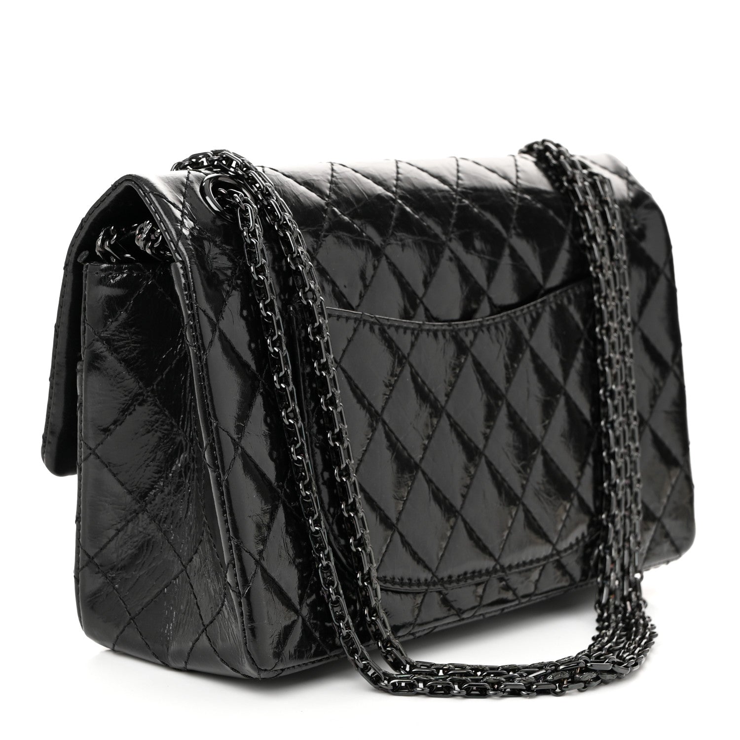 Chanel Glazed Aged Calfskin Quilted 2.55 Reissue 225 Flap So Black 3 of 11