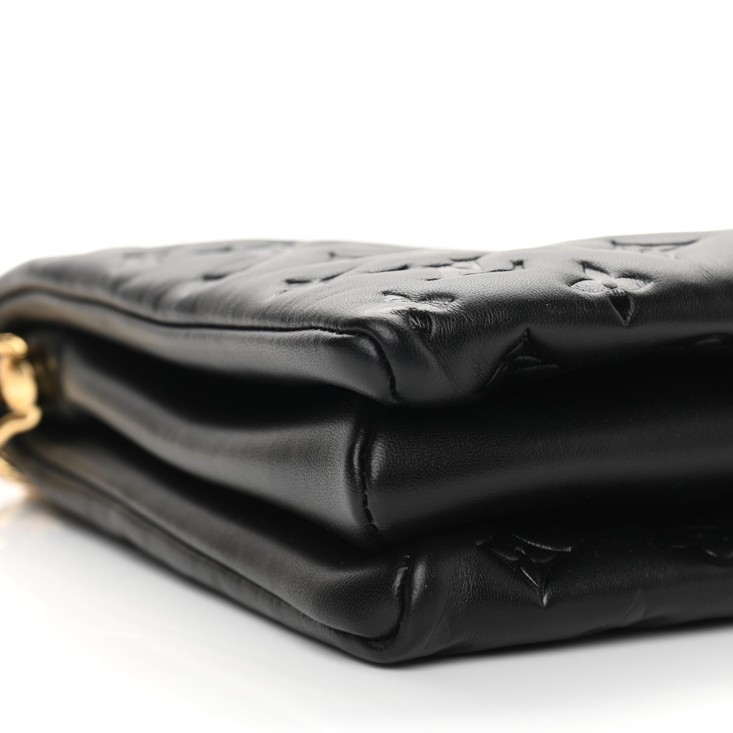 Lambskin Embossed Monogram Coussin MM Black
