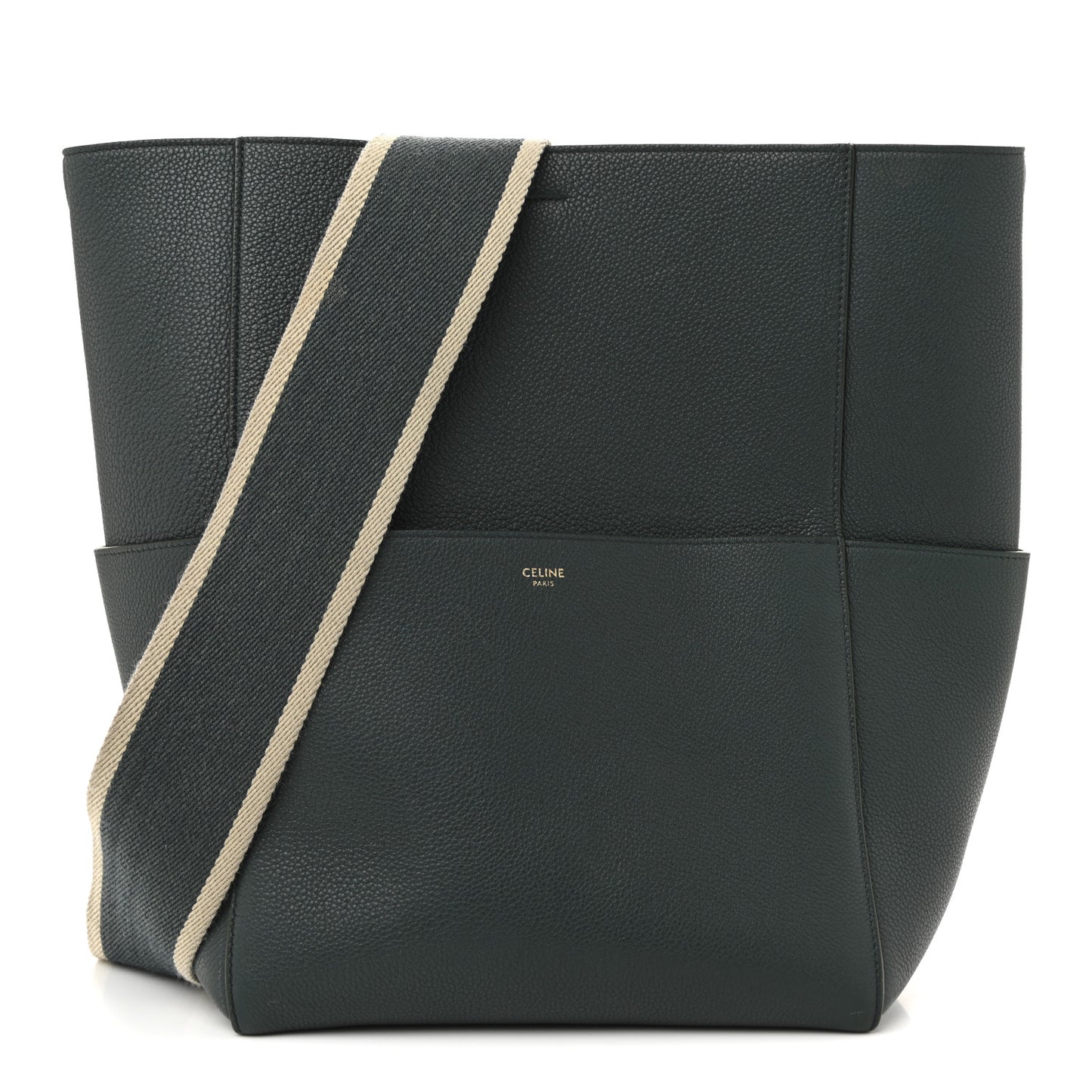 Soft Grained Calfskin Sangle Bucket Bag Amazone
