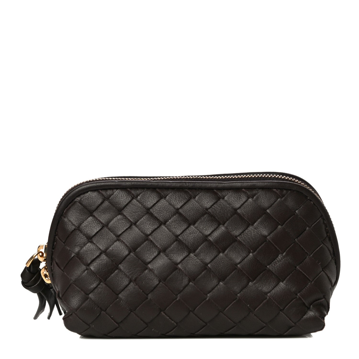 Bottega Veneta Nappa Intrecciato Cosmetic Case Brown 1 of 10