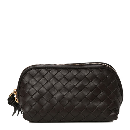 Bottega Veneta Nappa Intrecciato Cosmetic Case Brown 1 of 10
