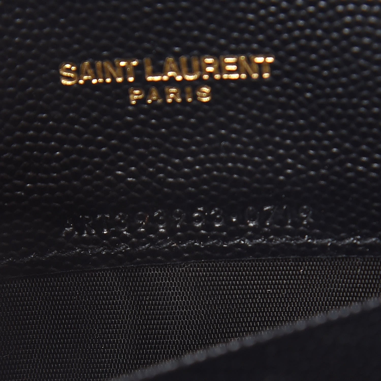 Saint Laurent Grain De Poudre Matelasse Chevron Monogram Envelope Chain Wallet Black 9 of 13