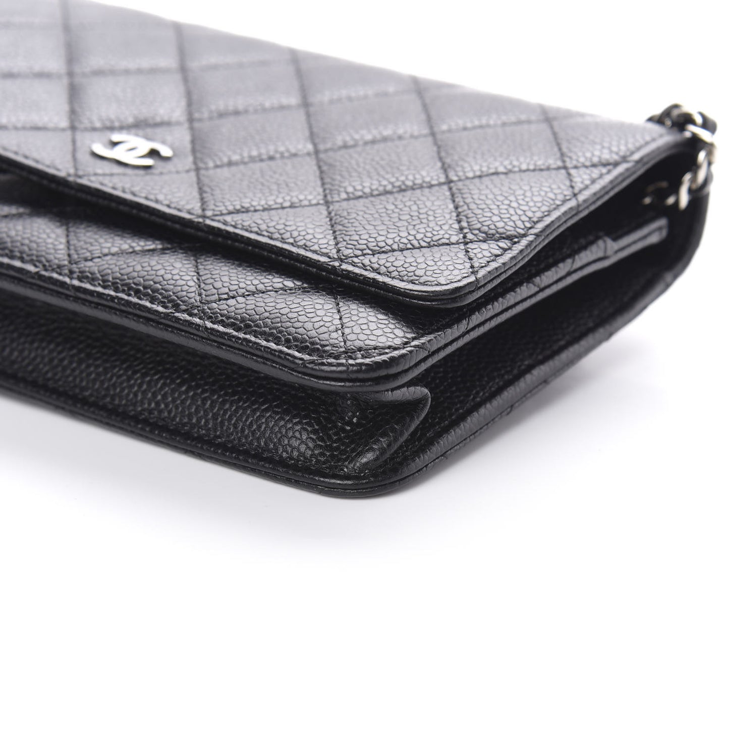 Caviar Quilted Wallet On Chain WOC Black